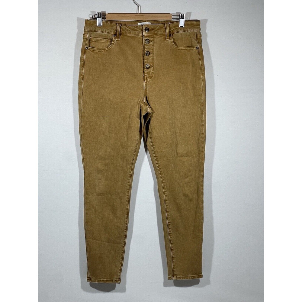 Pistola Skinny Pants Women 32 Acorn Beige Cotton Stretch Modern Minimalist